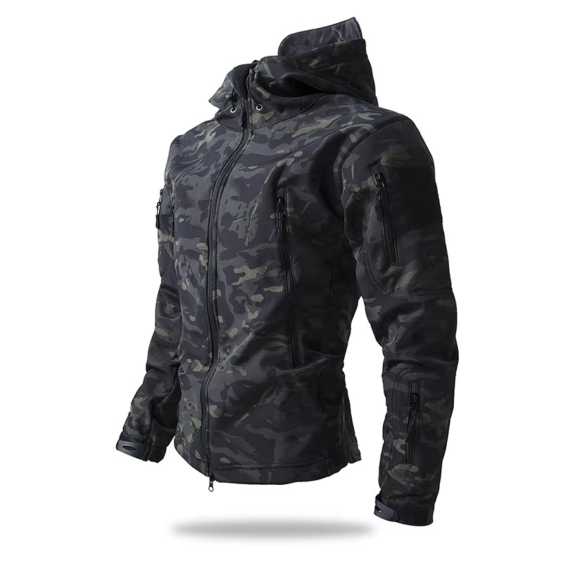 Street-Wave Men’s Soft Shell Outdoor Fleece Jacket Windproof Weather Protection All Day Warmth
