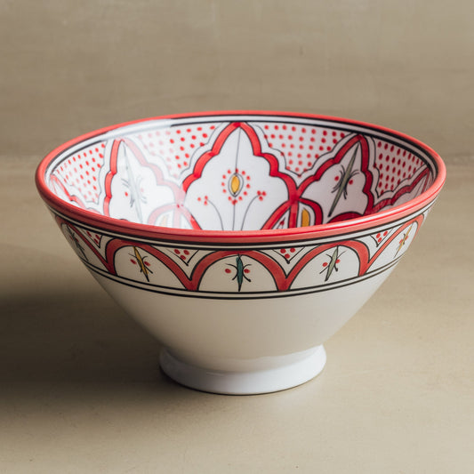 Fez Salad Bowl Red - Moroccan Table Art - Street-Wave