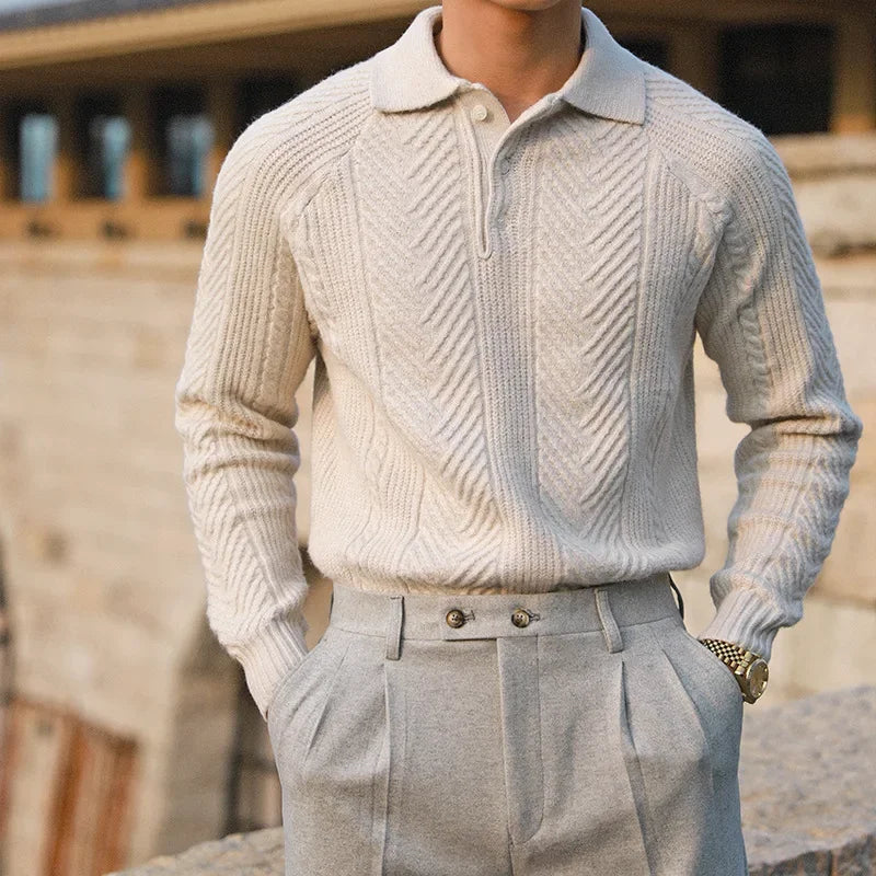 Street Wave Mens Winter Knit Sweater With Heat Retention Fibers For Everyday Warmth