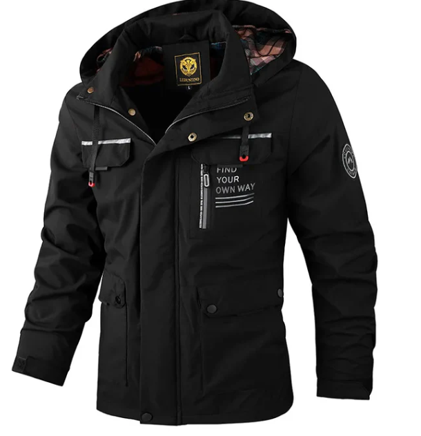 Street-wave Waterproof Winter Jacket For Men, All Weather Protection, Durable Outdoor Gear
