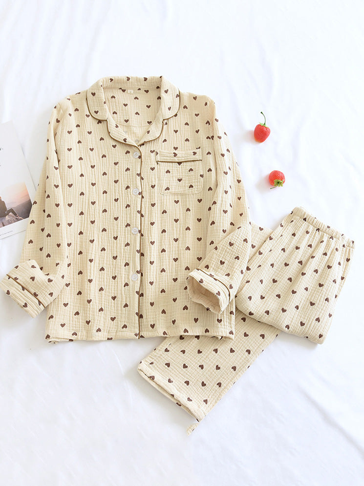 Street-Wave Women's Long Sleeve Two-Piece Pajama Set Cozy Nightwear