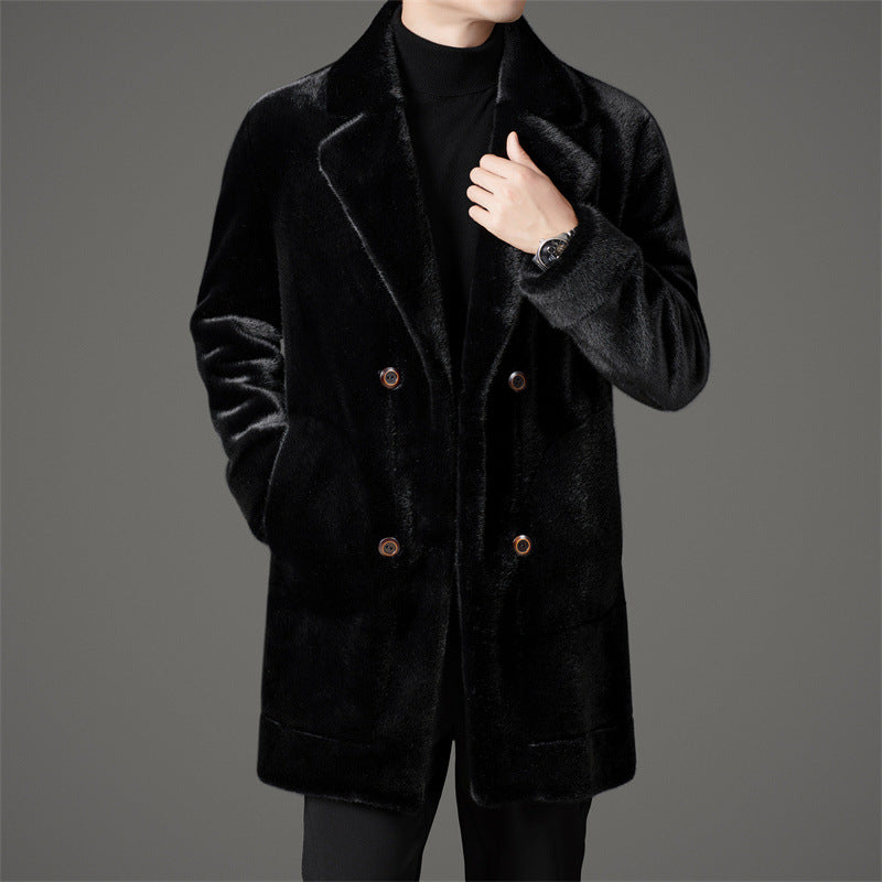 Arthur Double Breasted Overcoat For Men With Collared Button Front Knee Length Regular Fit Formal Winter Coat By Street-Wave