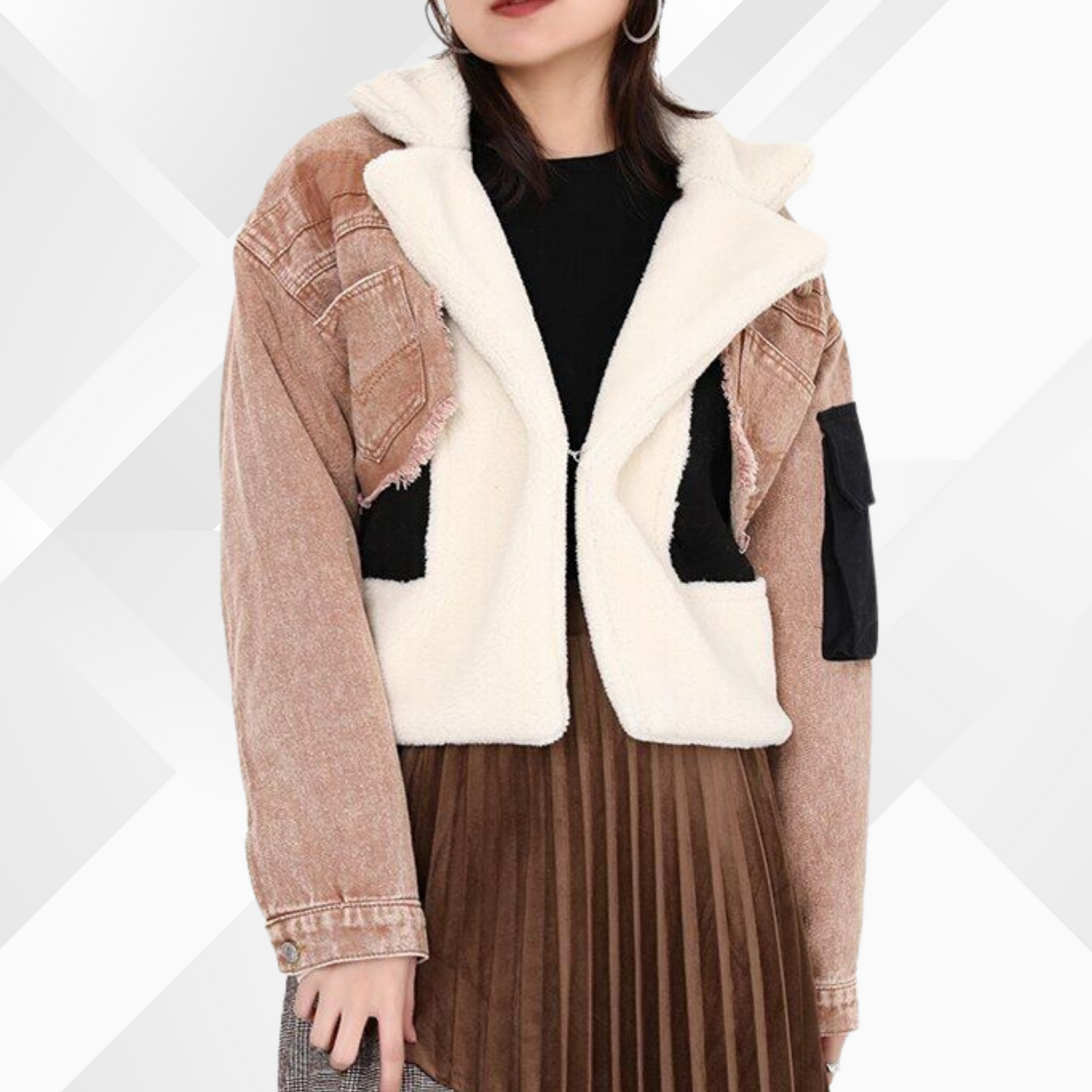 Street Wave Patchwork Jacket For Women Breathable Skin Friendly Comfort And Eye Catching Design