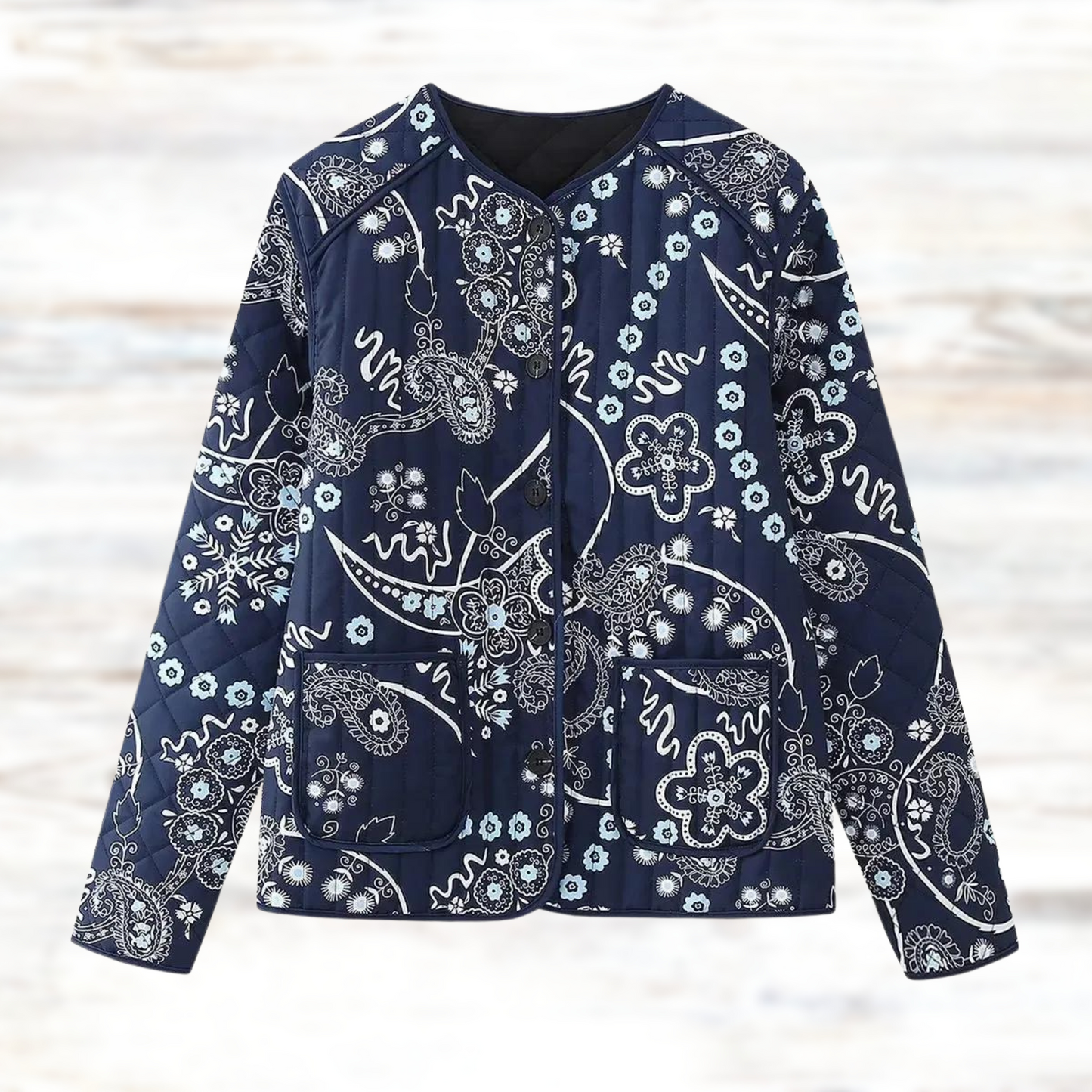 Floral Print Quilted Jacket Street Wave With Water Repellent Fabric For Outdoor Fashion Lovers
