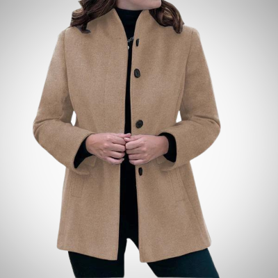 Street Wave Women Button Blazer Warm Durable Elegant Coat For Professionals Everyday City Chic