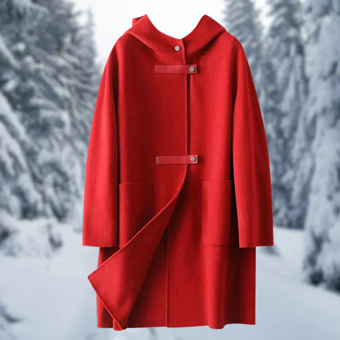 Street-wave Premium Cashmere Hoodie Coat For Women Reversible Warm Coat With Hood And Style