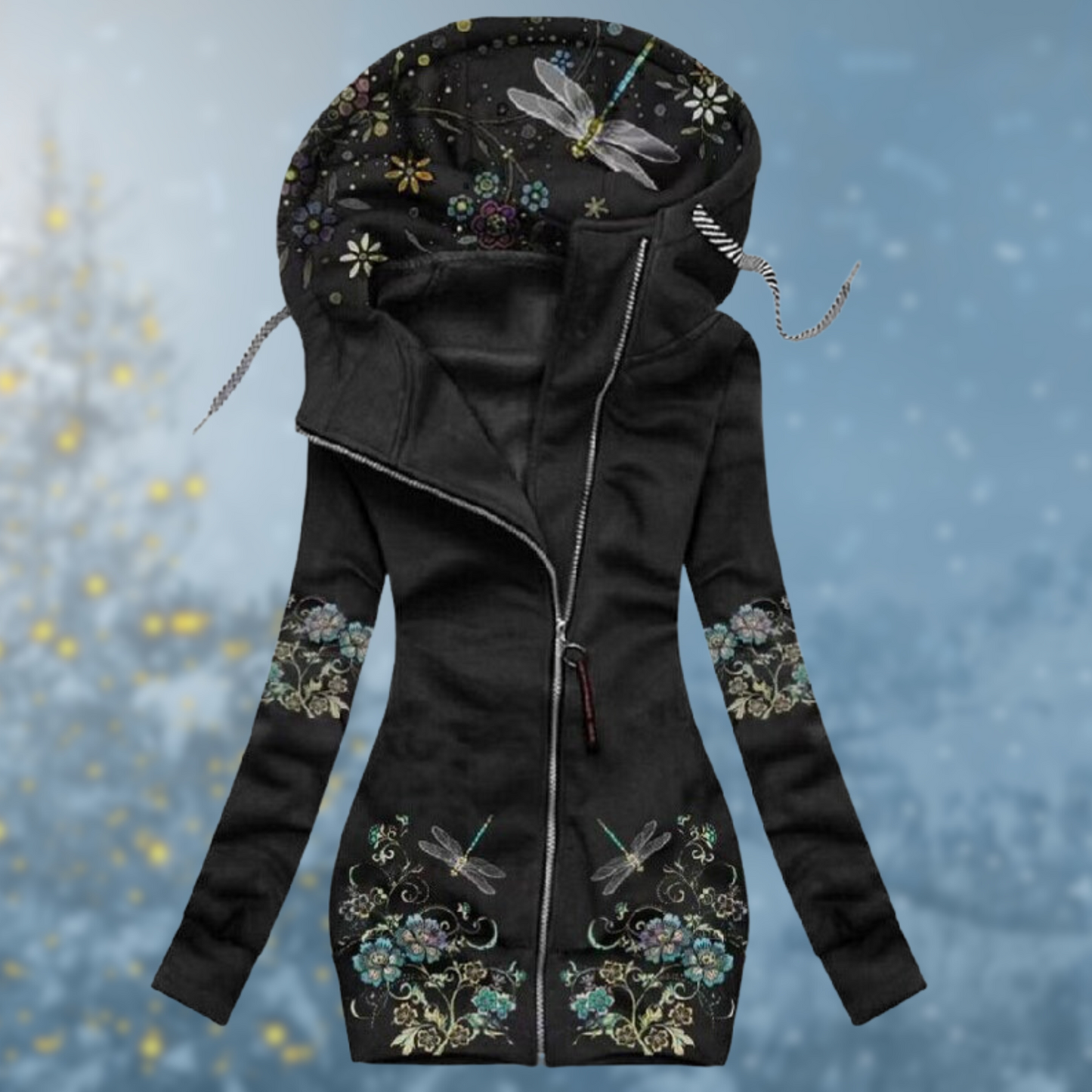 Streetwave Cecelia Waterproof Winter Pullover With Adjustable Hood For Women Hearts Pattern