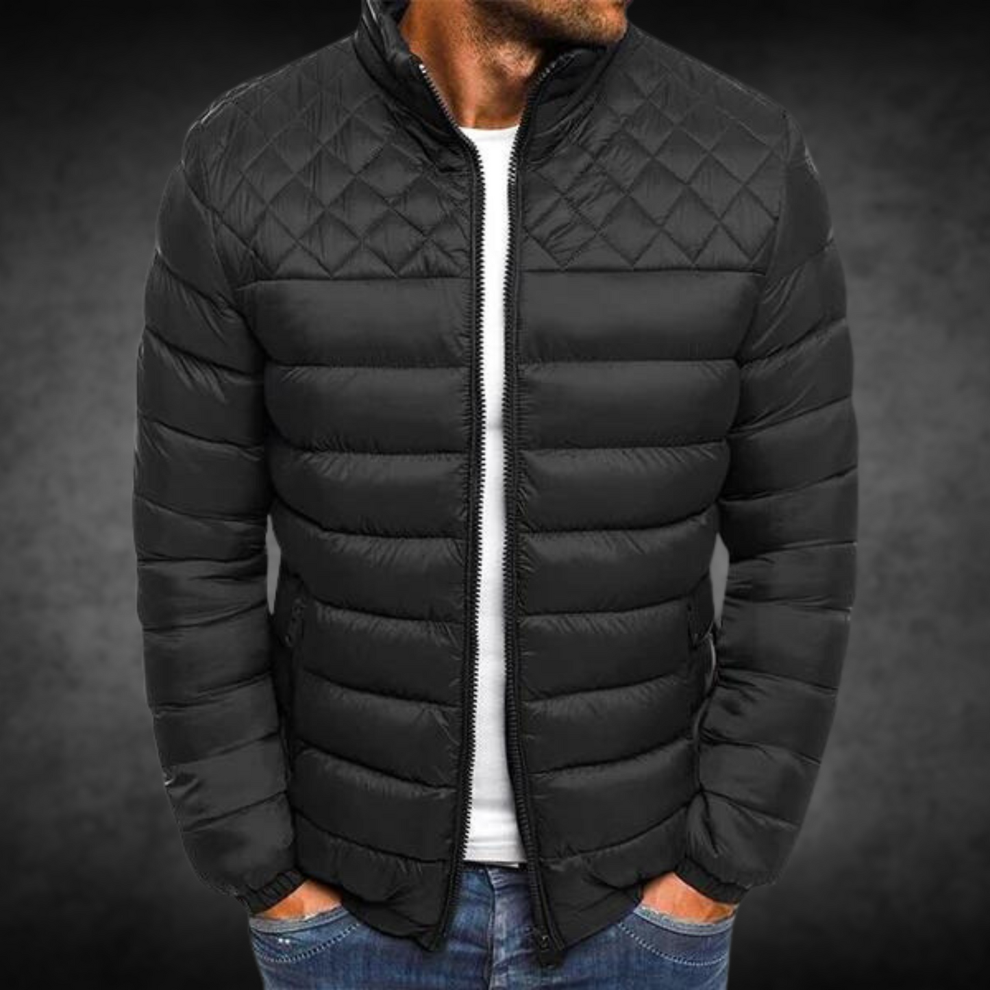 Street-Wave Winter Fleece Jacket For Men Warm Windproof With Cotton Lining And Adjustable Fit