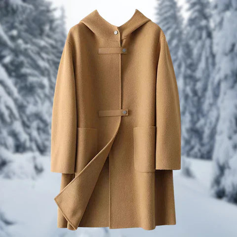 Street-Wave Reversible Cashmere Jacket With Hood For Women Luxuriously Soft Outerwear