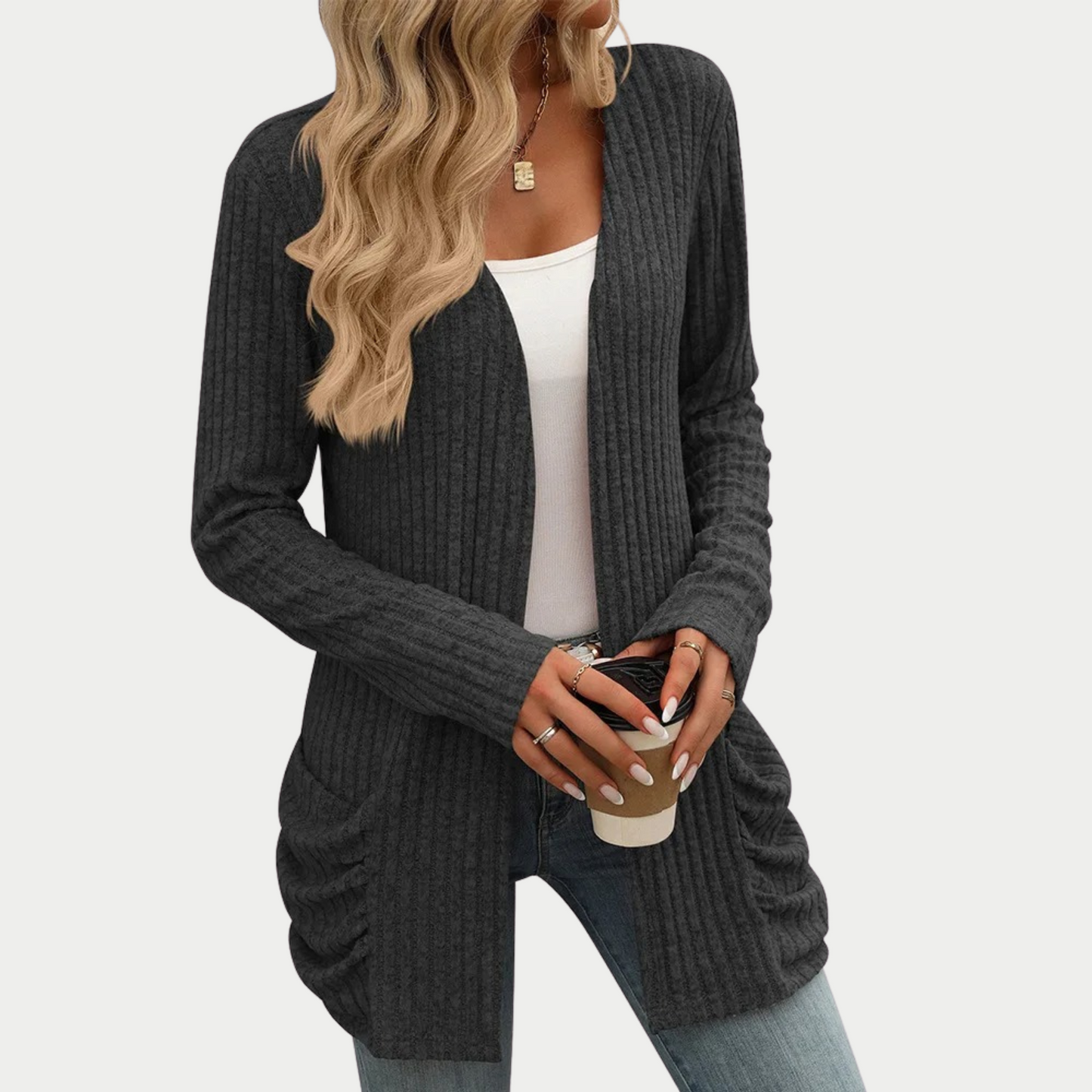 Street-wave Oversized Cardigan For Women, Cozy Warmth, Versatile For Casual To Dressy Outfits