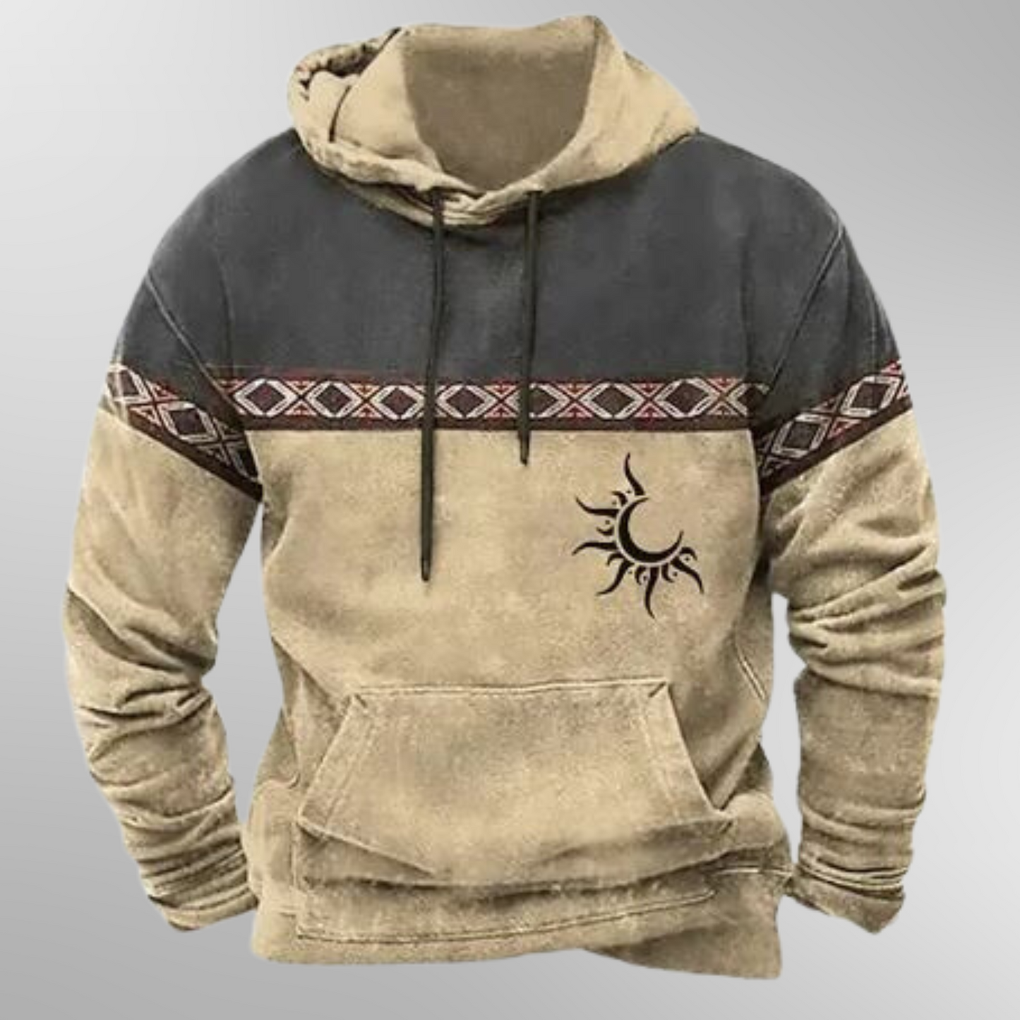 Street Wave Carter Vintage Hoodie For Men Ultra Cozy Multilayer Loungewear All Day Comfort For Any Activity