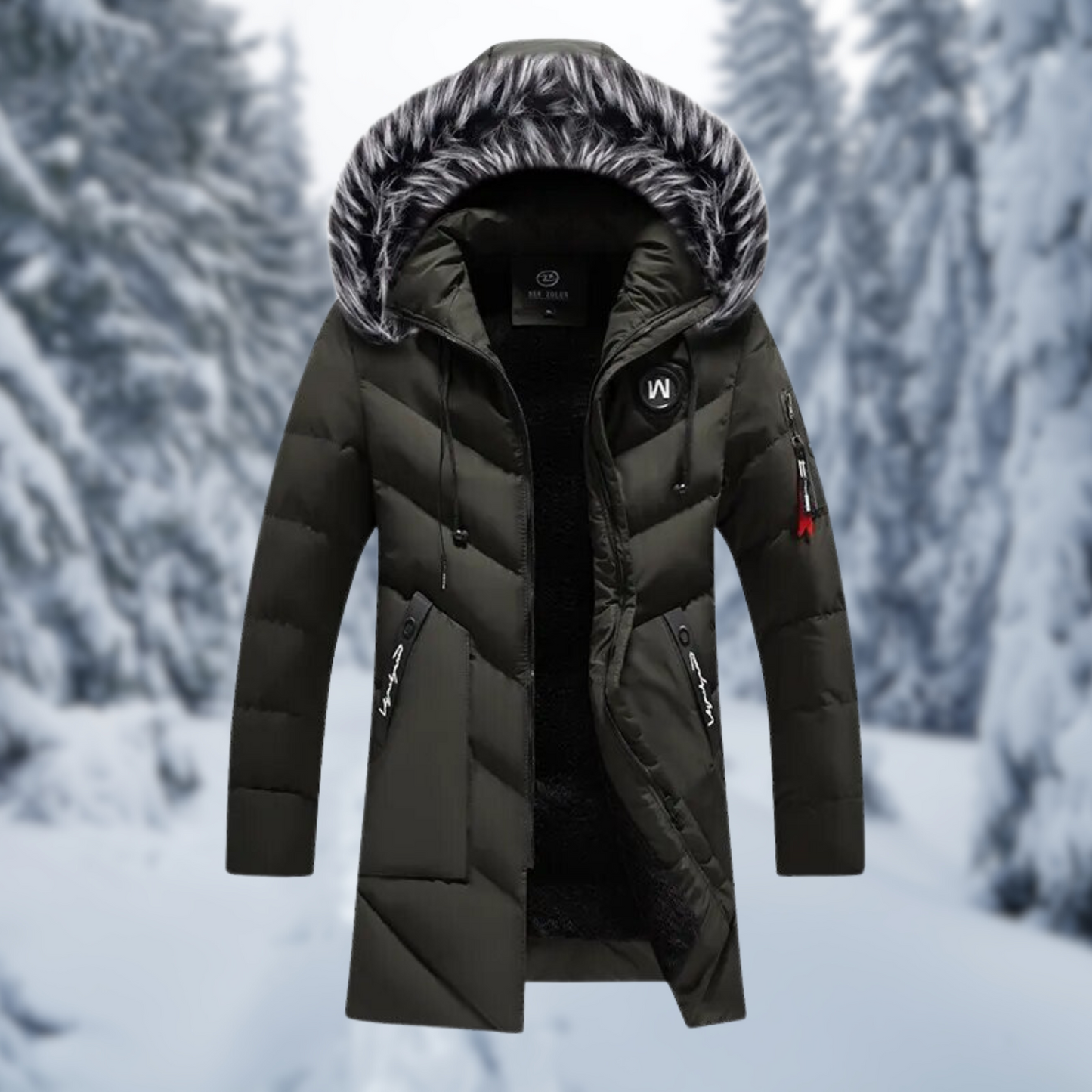 Street Wave Puffer Winter Jacket With Hood For Men Ultra Warm Insulated All Weather