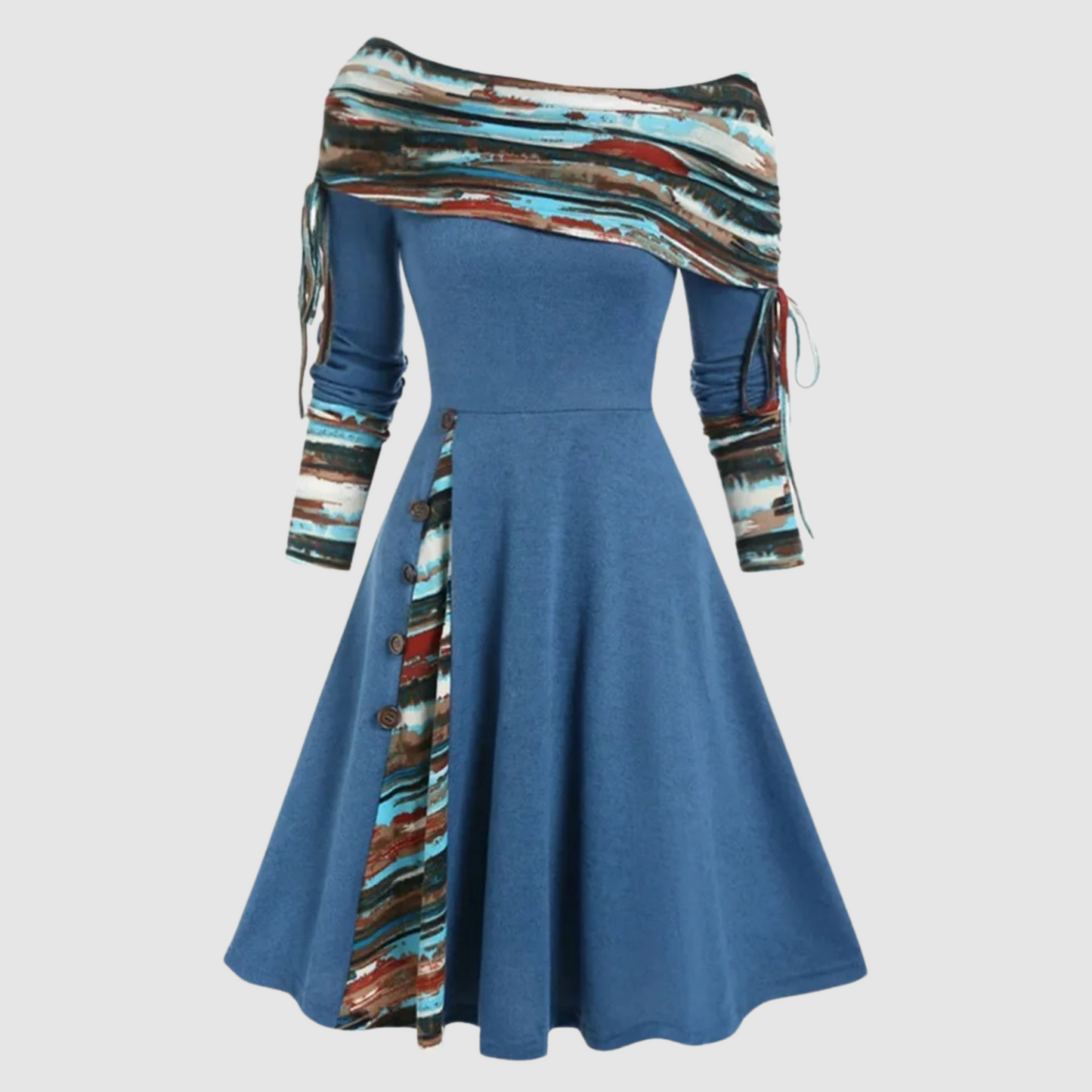 Street Wave Off Shoulder Winter Knit Dress For Women Warm Elegant Cozy Comfort All Day