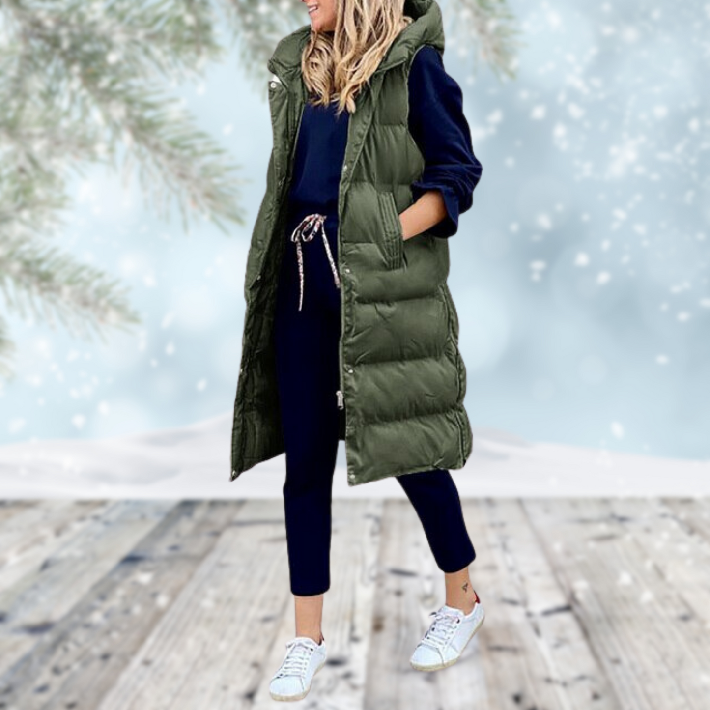 Street-wave Long Puffer Vest For Women Ultra Warmth Cozy Comfort Chic Versatile Winter Outerwear
