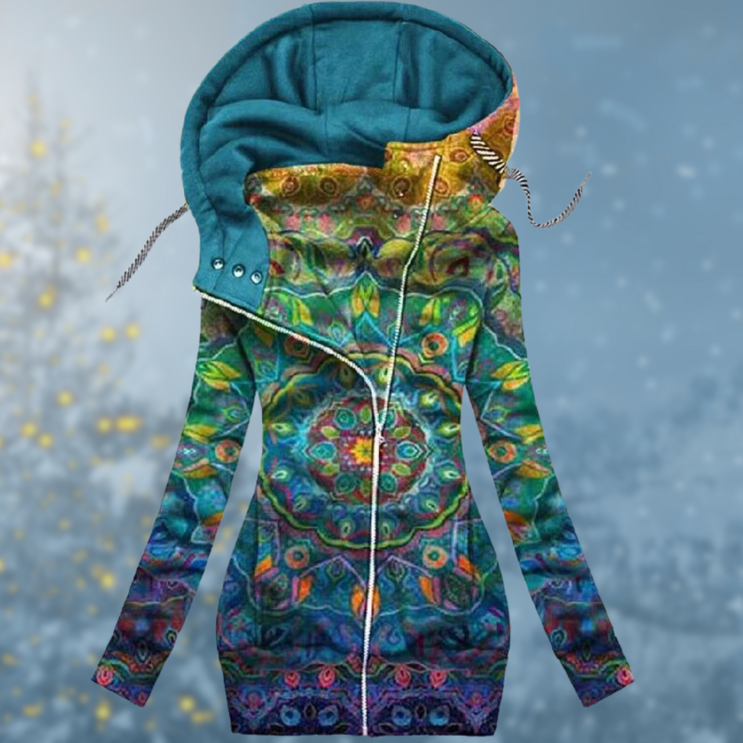 Streetwave Cecelia Waterproof Winter Pullover With Adjustable Hood For Women Hearts Pattern