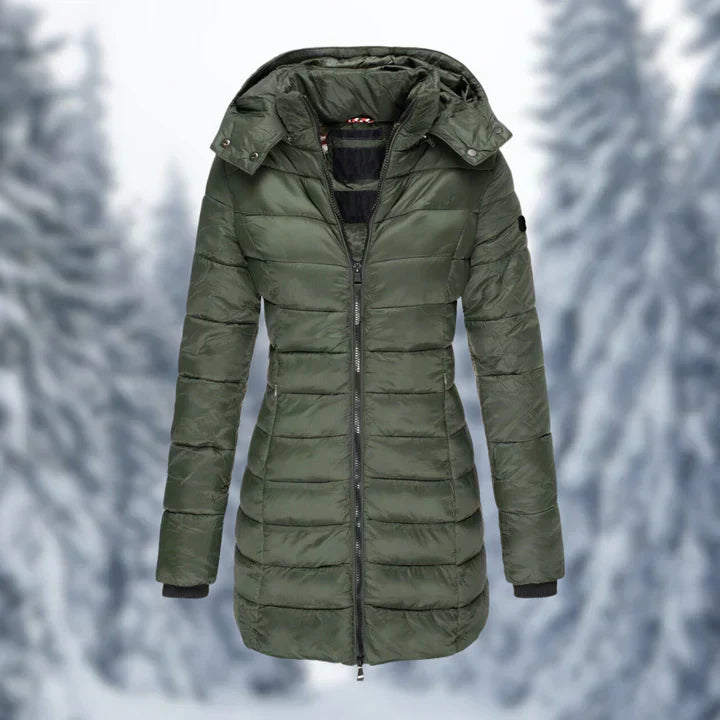 Streetwave Women Puffer Coat With Hood Vegan Lightweight Warmth Tailored Silhouette For Winter