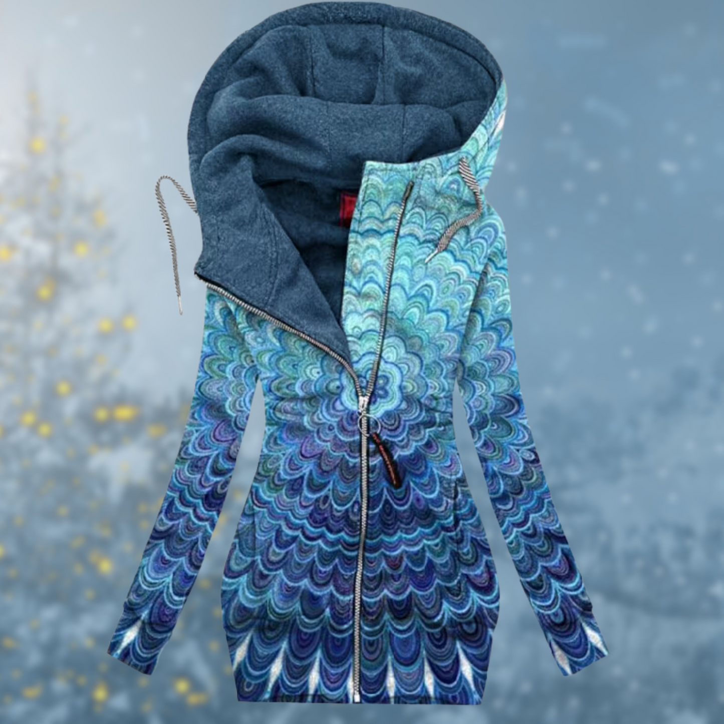Streetwave Cecelia Waterproof Winter Pullover With Adjustable Hood For Women Hearts Pattern