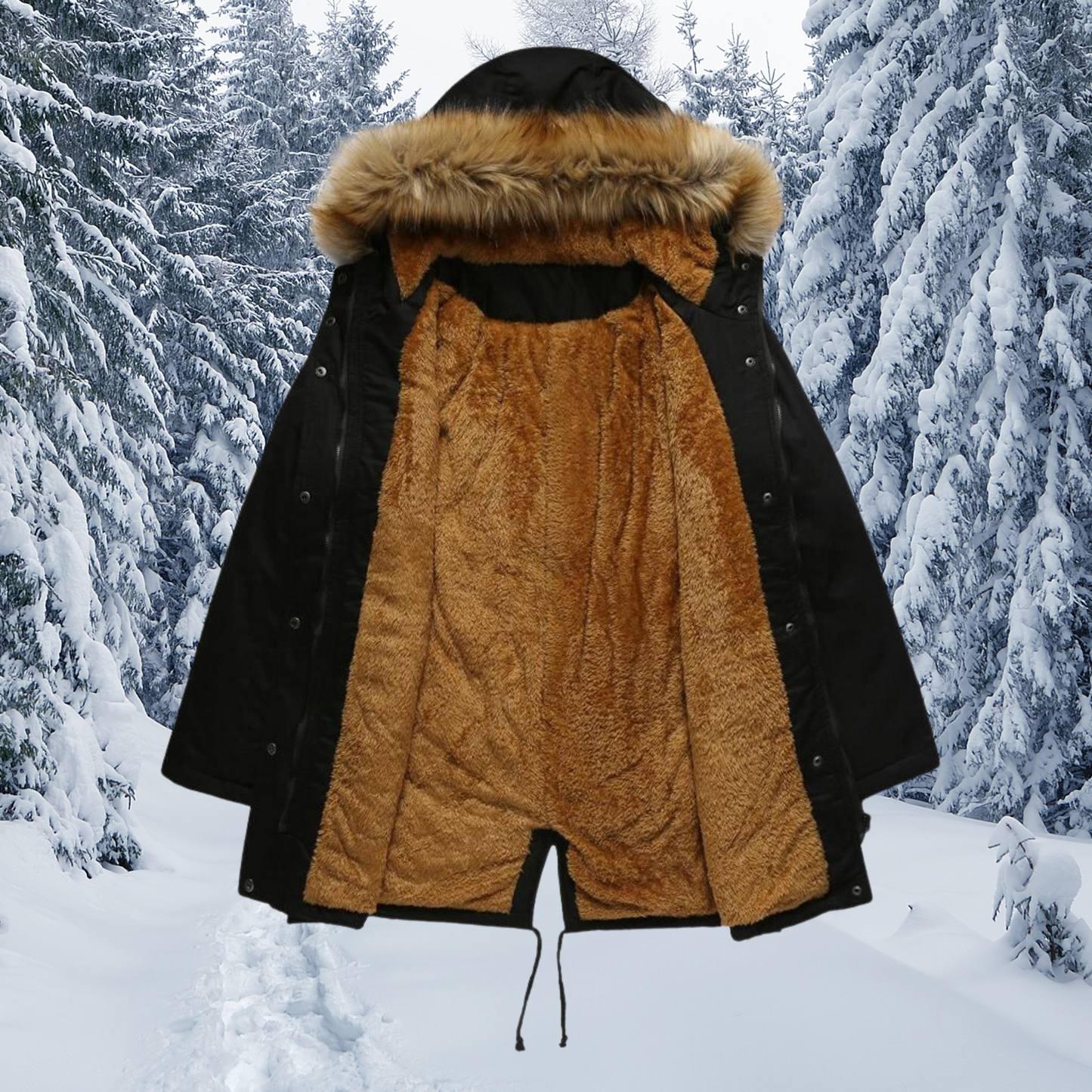 Street Wave Women's Outdoor Parka With Fur Trim Hood Front Zip Insulated Warm Coat