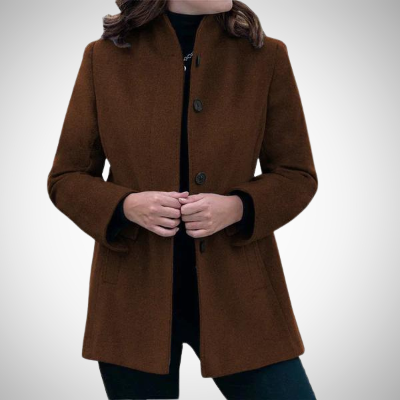 Street Wave Women Button Blazer Warm Durable Elegant Coat For Professionals Everyday City Chic