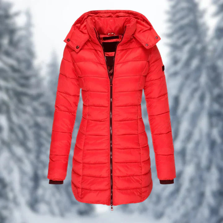 Streetwave Women Puffer Coat With Hood Vegan Lightweight Warmth Tailored Silhouette For Winter