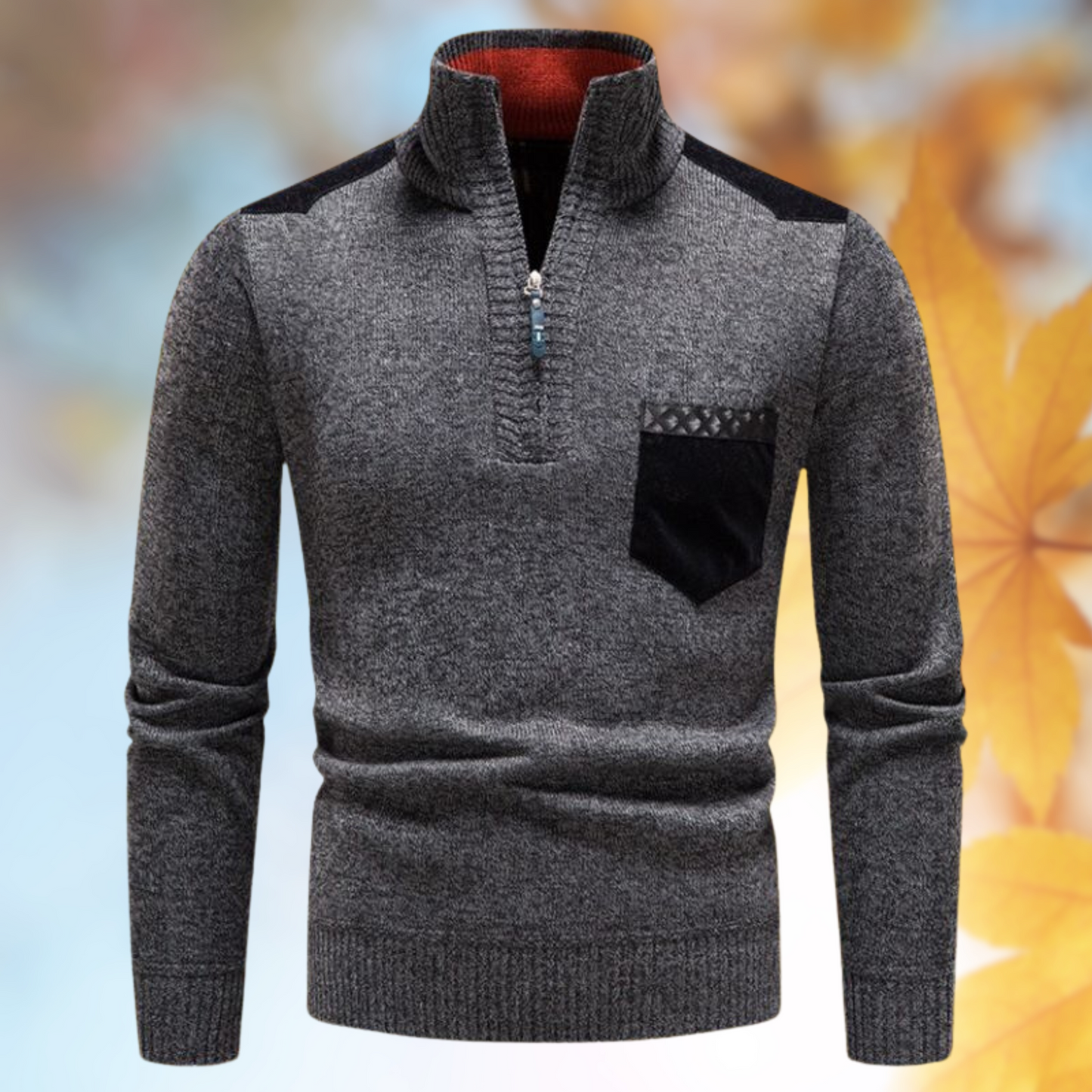Street-Wave Zip Pullover Sweater For Men Premium Knit Cozy Fit Everyday Casual Style