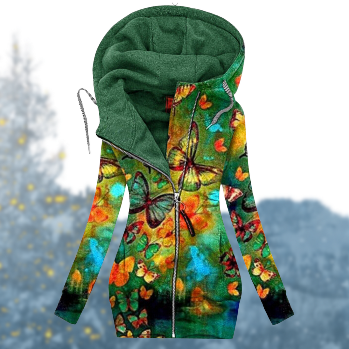 Streetwave Cecelia Waterproof Winter Pullover With Adjustable Hood For Women Hearts Pattern