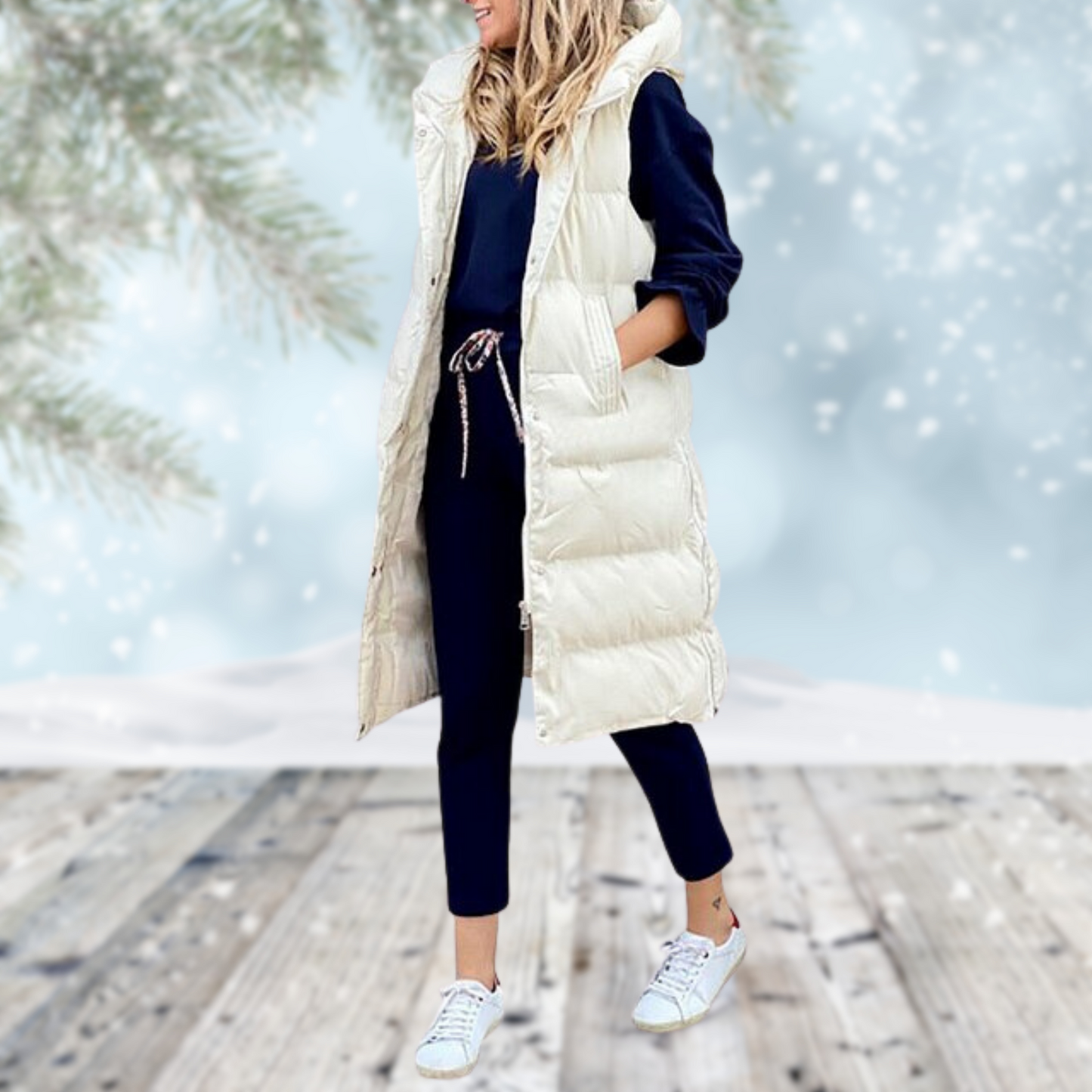 Street-wave Long Puffer Vest For Women Ultra Warmth Cozy Comfort Chic Versatile Winter Outerwear