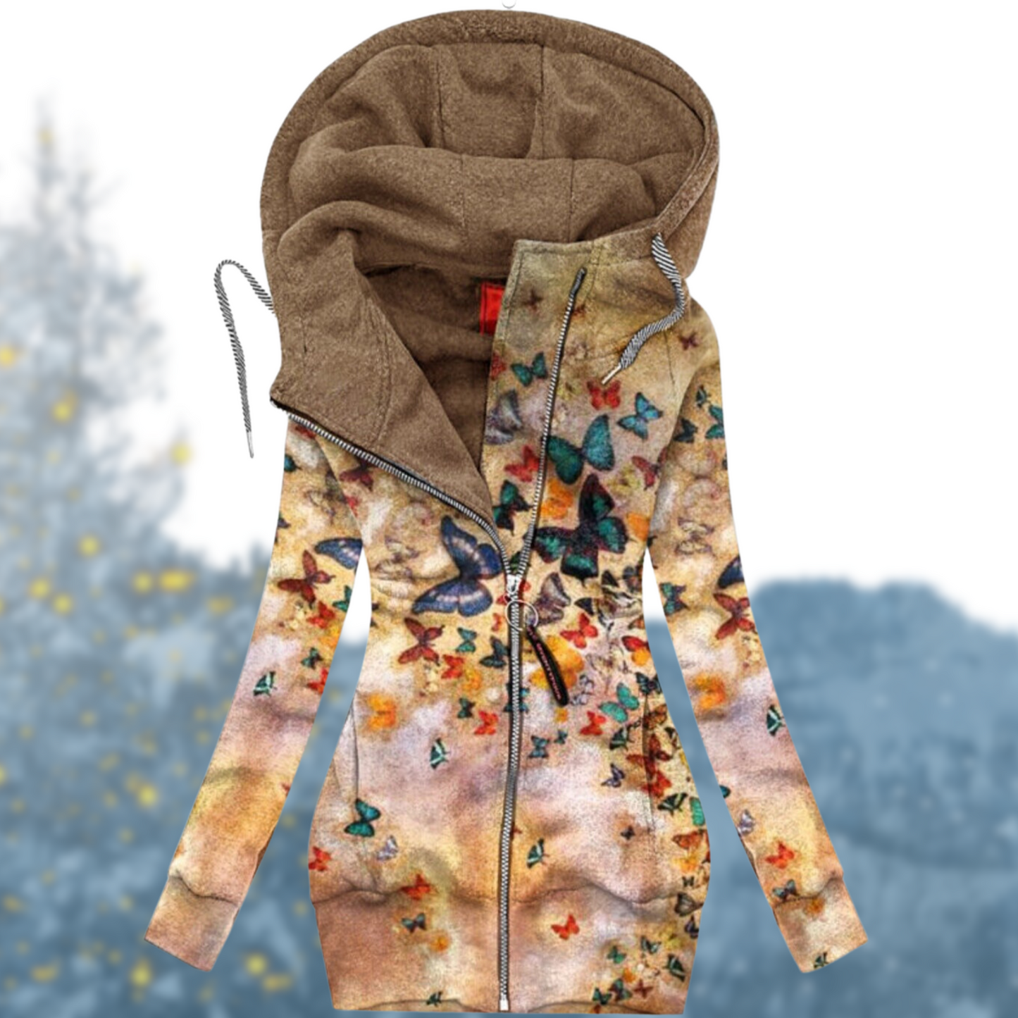 Streetwave Cecelia Waterproof Winter Pullover With Adjustable Hood For Women Hearts Pattern