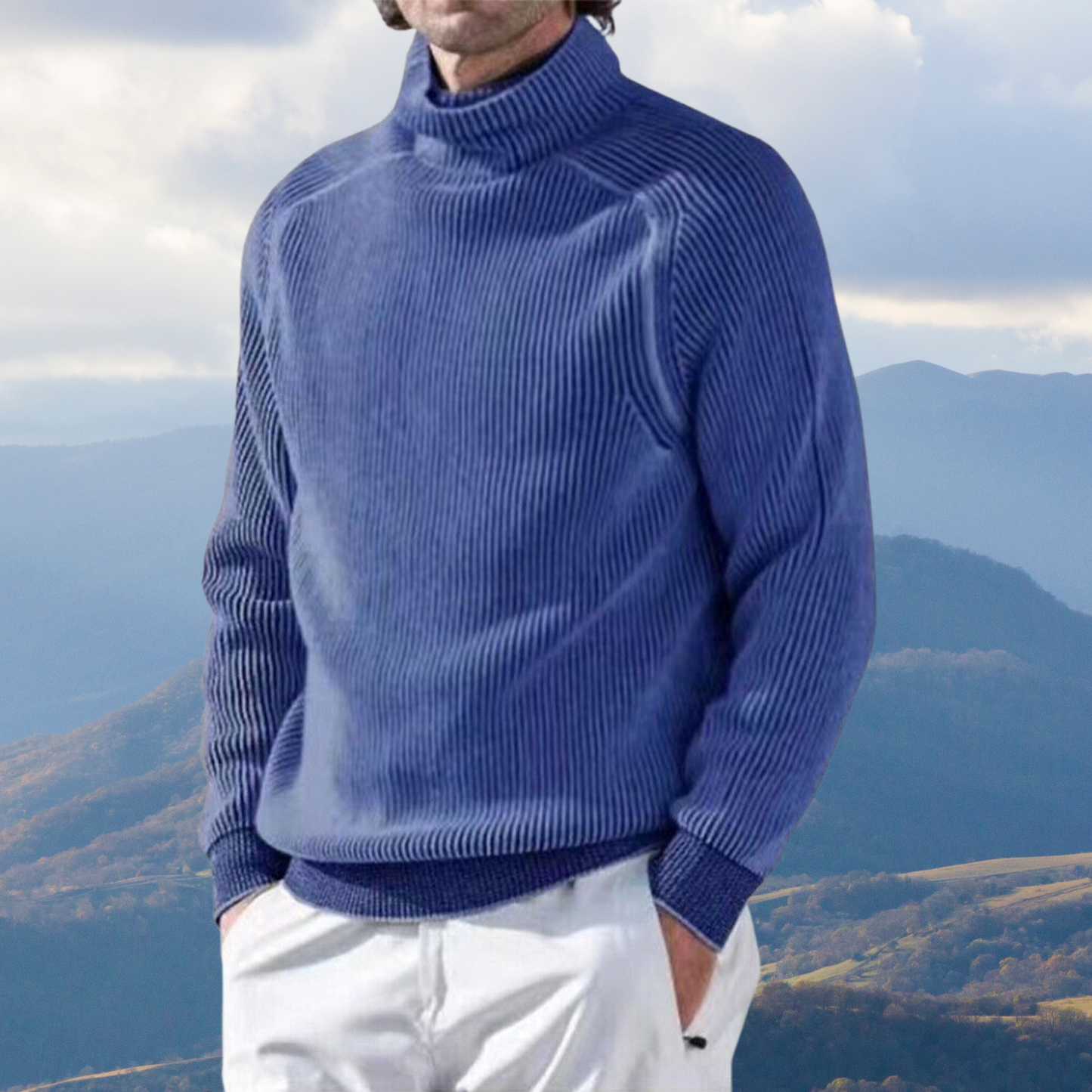 Street-Wave Oliver Noble Cashmere Roll Neck Sweater For Men With Refined Warmth And Elegant Everyday Style