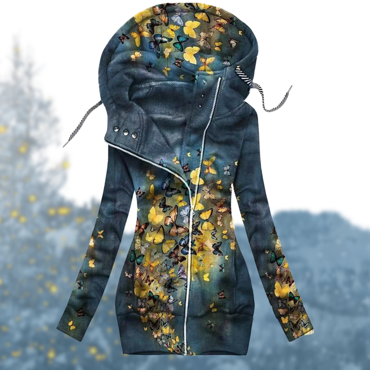 Streetwave Cecelia Waterproof Winter Pullover With Adjustable Hood For Women Hearts Pattern