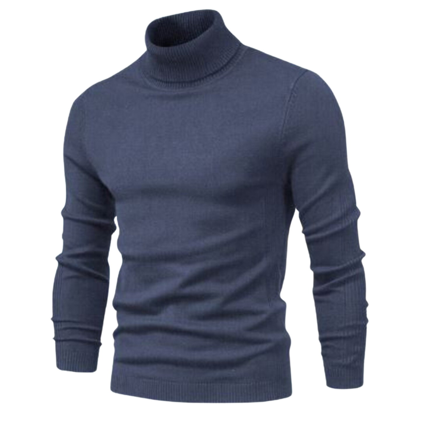 Street Wave Prestige Rollneck Sweater For Men Warm Ribbed Knit Cozy Everyday Wear