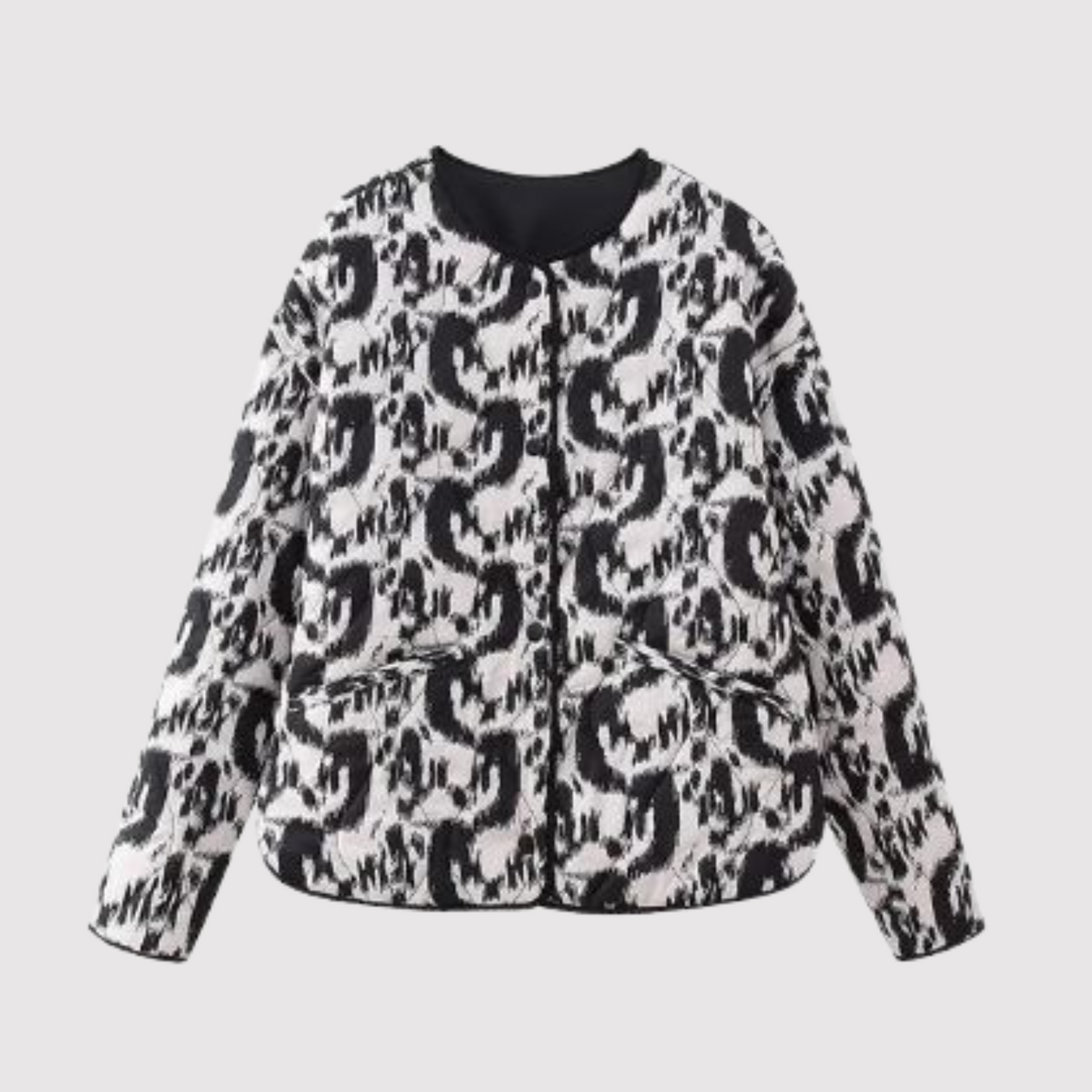 Street-wave Floral Quilted Jacket For Women - Feminine Chic Layering Outerwear With Button Closure