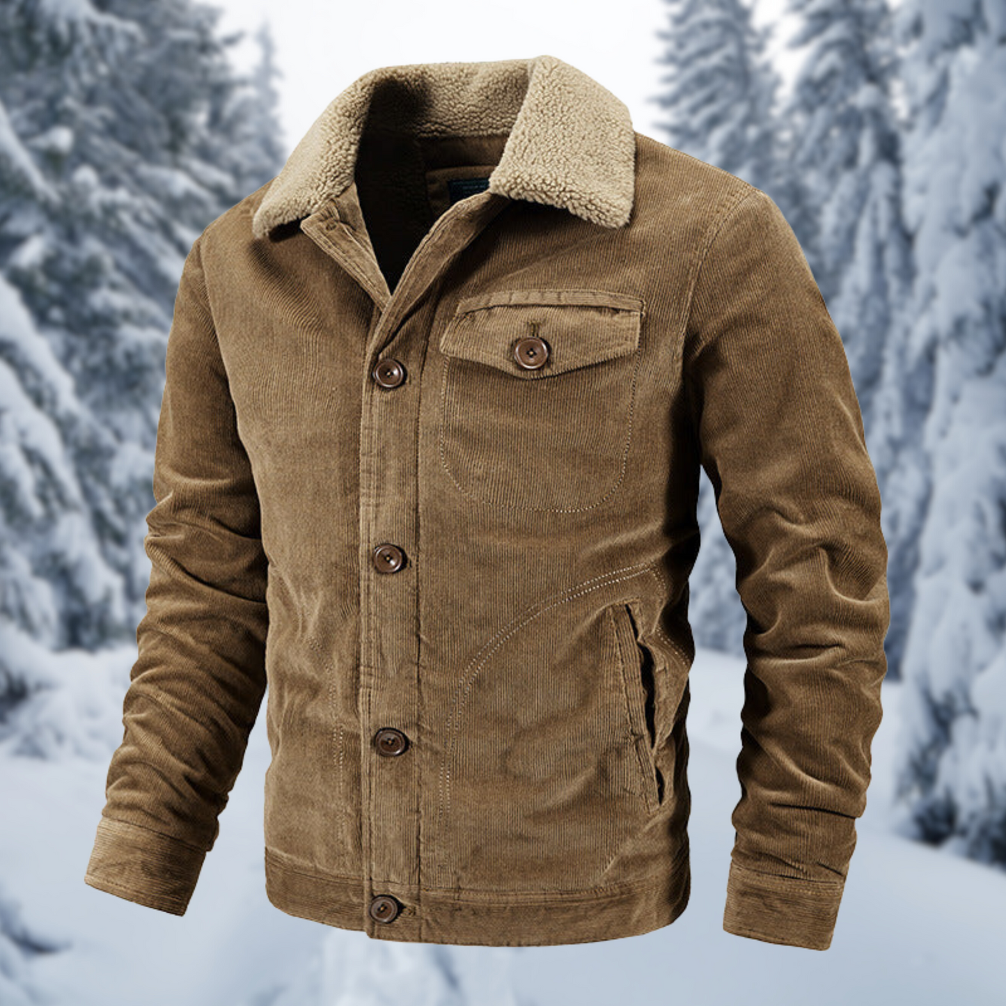 Street-Wave Military Style Winter Coat With Fur Collar For Men Warm Durable Everyday Weatherproof