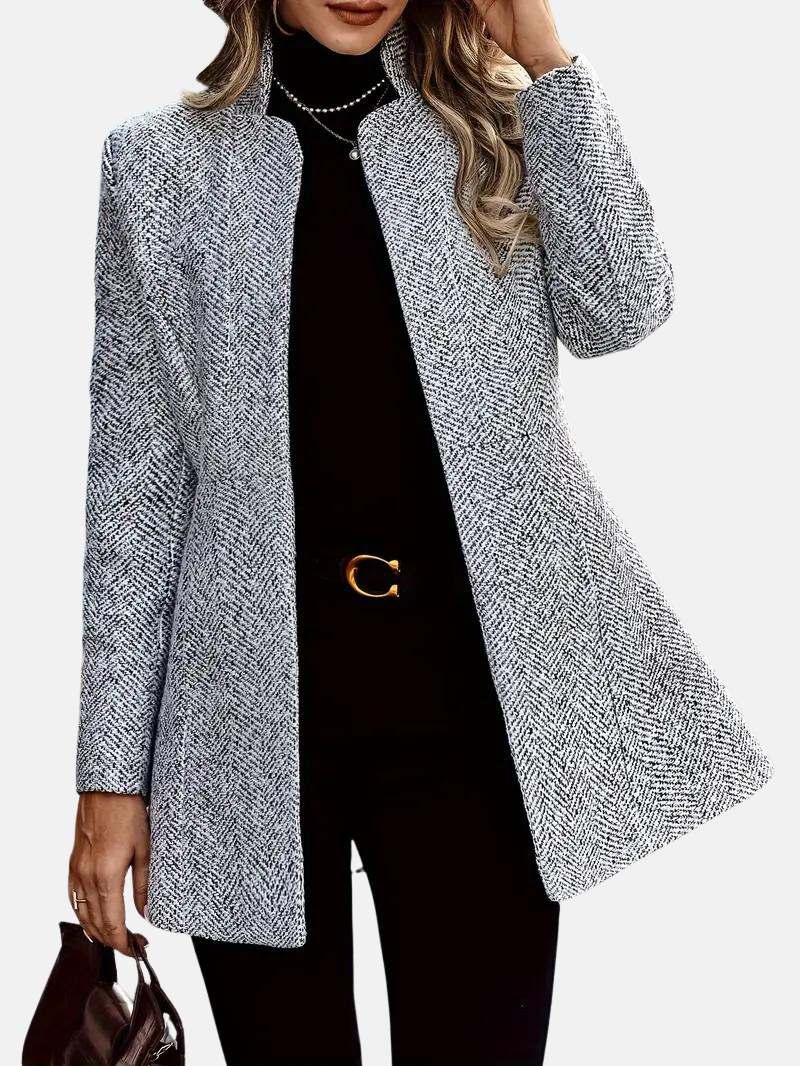Streetwave Irene Tweed Look Coat for Women, Timeless Elegance and Polyester Comfort