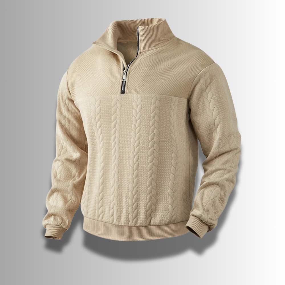 Merino Wool Quarter Zip Pullover For Men By Street Wave Premium Comfort For Office And Casual
