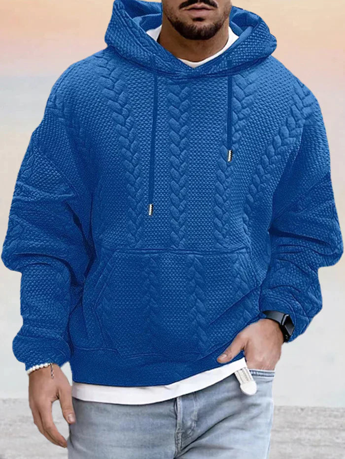 Street-wave Textured Wide-Cut Hoodie Unisex Cozy Urban Comfort for Daily Streetwear