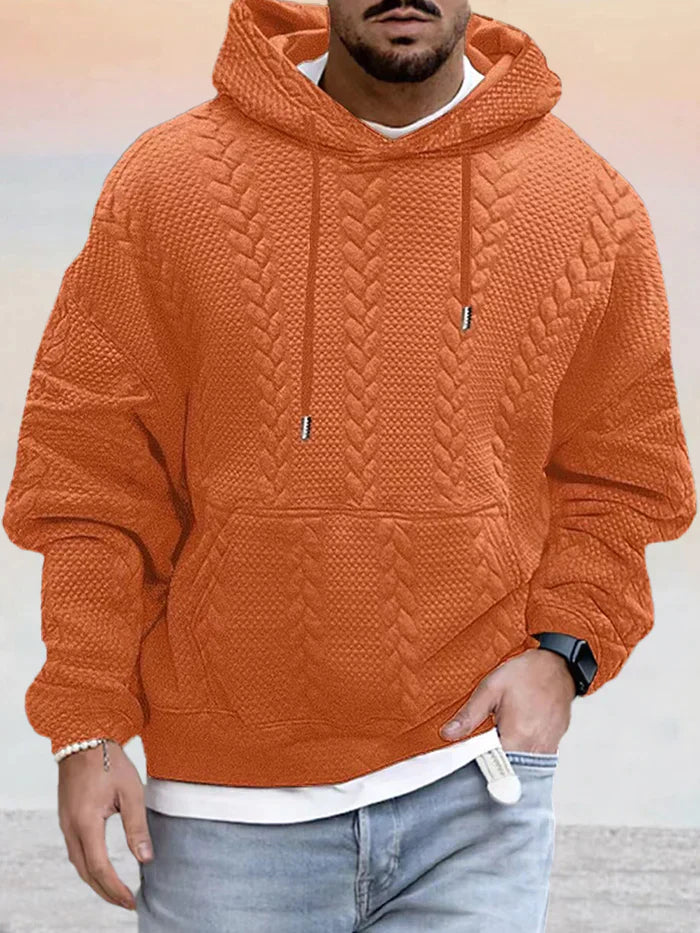 Street-wave Textured Wide-Cut Hoodie Unisex Cozy Urban Comfort for Daily Streetwear