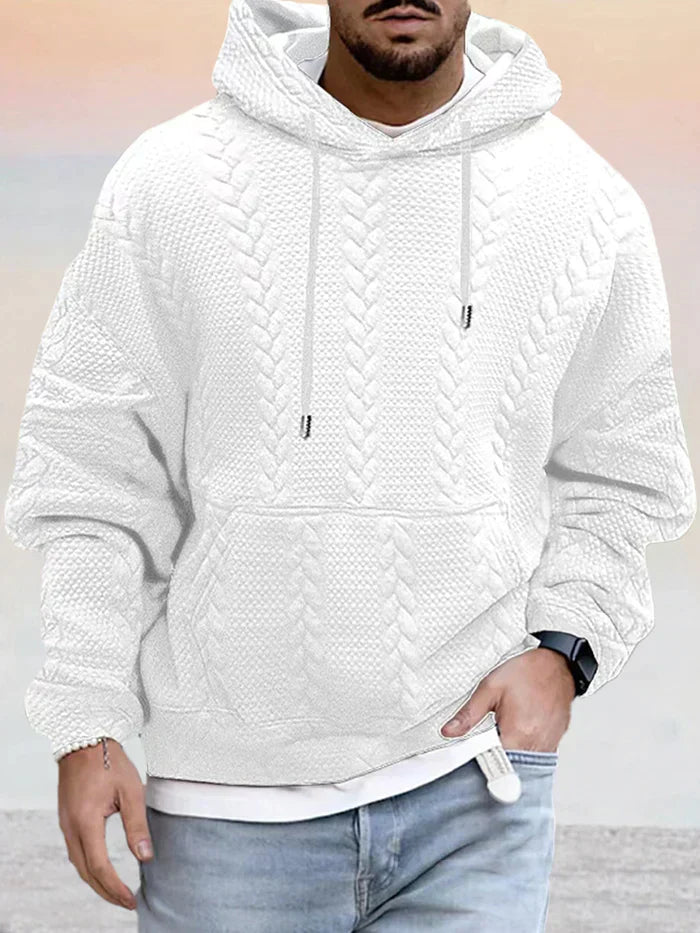 Street-wave Textured Wide-Cut Hoodie Unisex Cozy Urban Comfort for Daily Streetwear