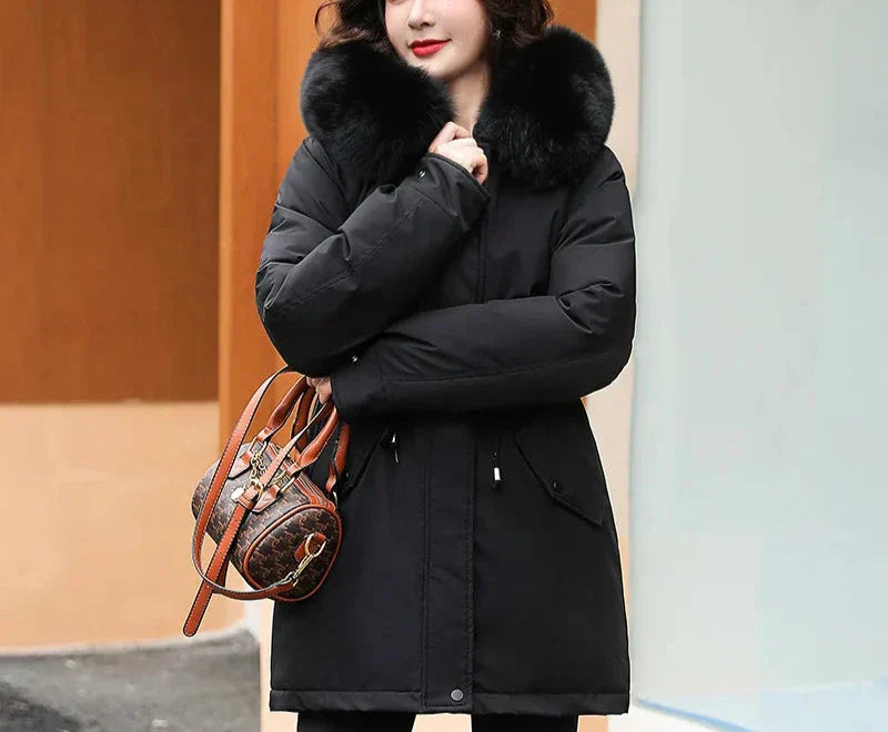 Streetwave Womens Insulated Winter Coat With Removable Faux Fur Collar And Hood For Warmth