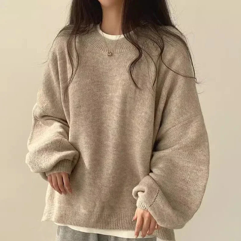 Oversized Knit Sweater Street Wave Cozy Winter Comfort For Unisex Wardrobe