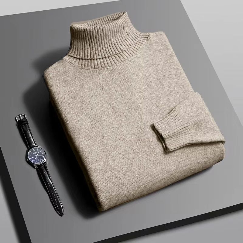Men's Premium Knitted Turtleneck Sweater Slim Fit Long Sleeve Pullover For Everyday Warmth And Modern Style