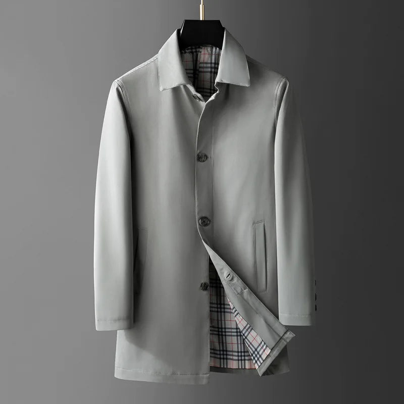 Street-wave Mens Overcoat Classic Lined Elegant Minimalist Coat Darion For Formal And Casual Wear