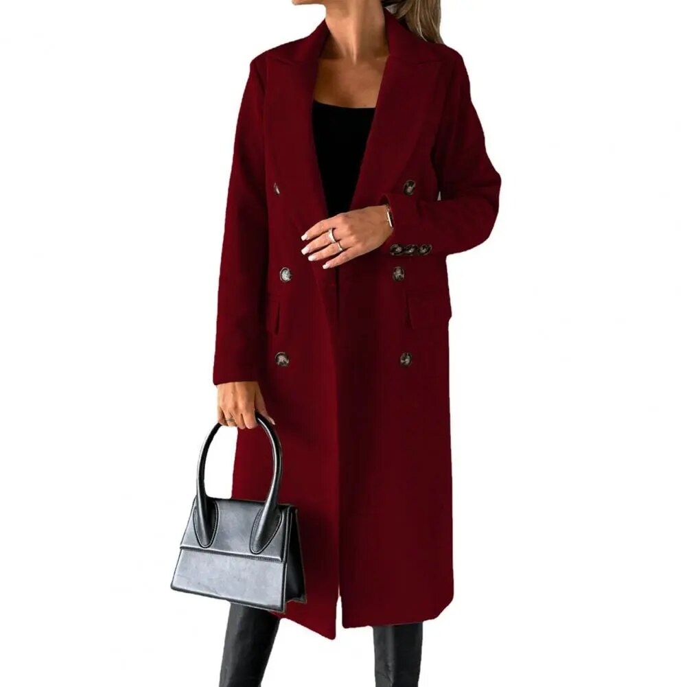 Street-Wave Women's Long Wool Coat With Cozy Warmth Elegant Tailored Fit For Fall Winter