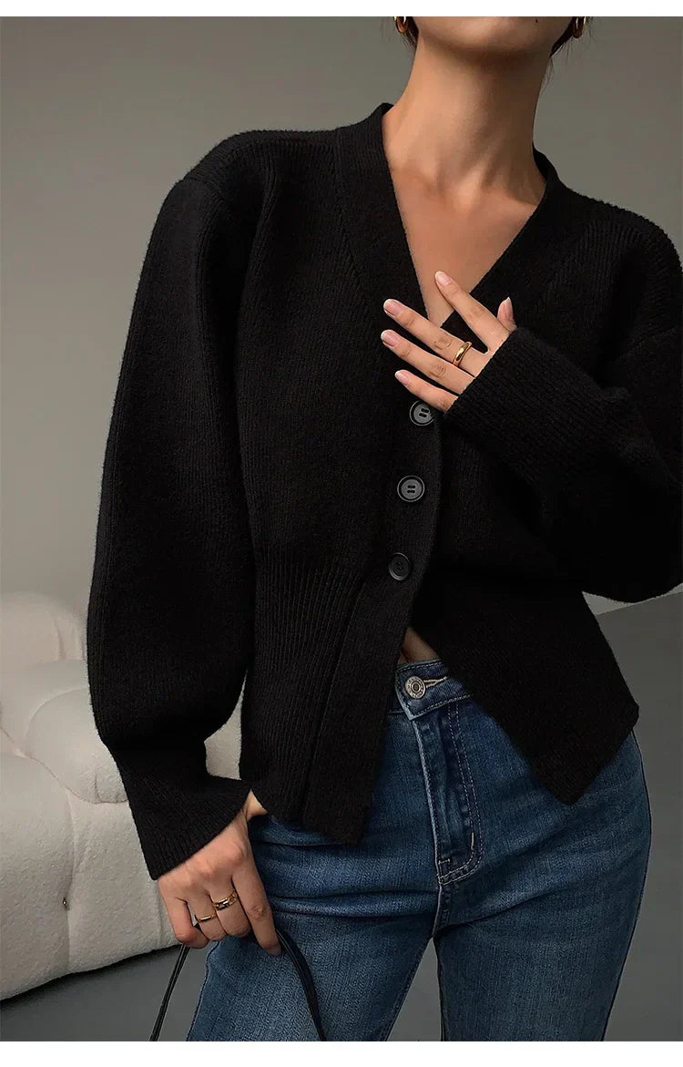 Street Wave All Season Single Breasted Knit Jacket For Style Savvy Women With Elegant Minimalist Versatile Design