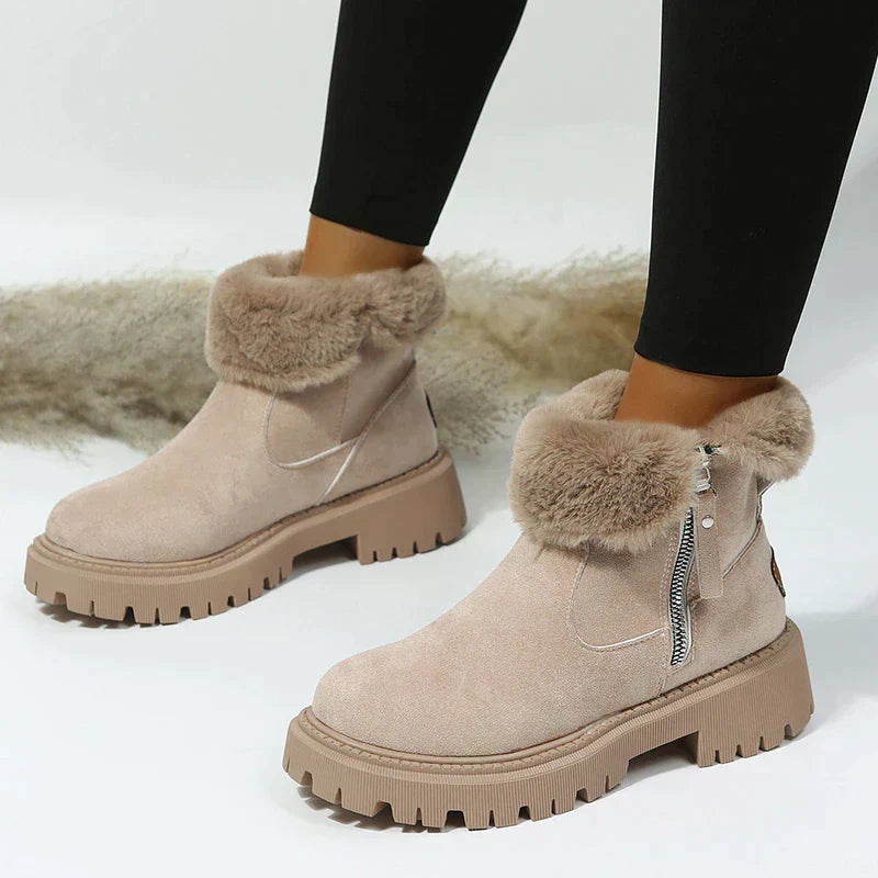 Street-wave Snow Boots Warm Insulated Waterproof Winter Boots For Women With Cozy Fur Lining