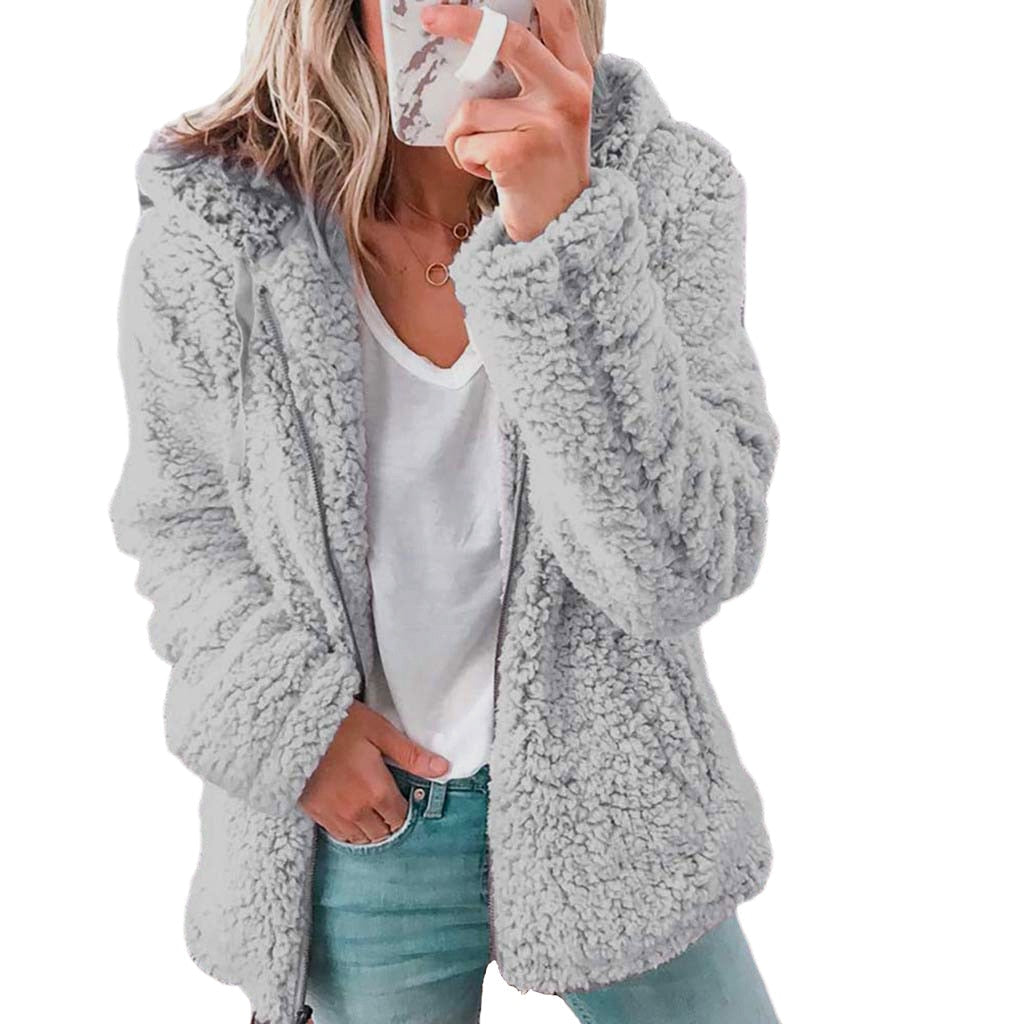 Street-Wave Cozy Teddy Jacket For Women Plush Faux Fur Coat Warm Everyday Essential