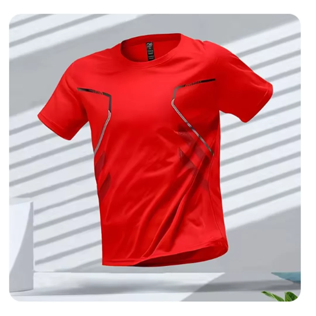 Stridez QuickDry Mens Sport Shirt Ice Silk Breathable MoistureWicking Tee For Running Training Outdoors