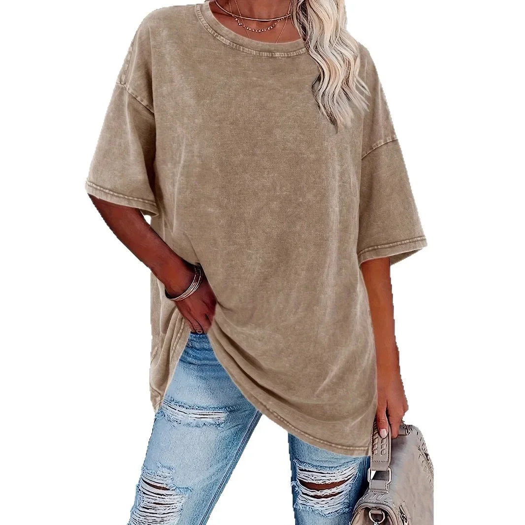 Street-Wave Sheila Oversized Cotton T Shirt For Women Breathable Comfort