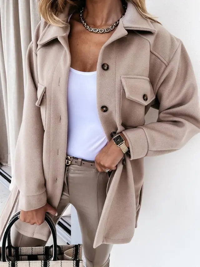 Street-wave Women's Coat For Fall And Winter - Timeless Elegance, Cozy Comfort, Office Ready