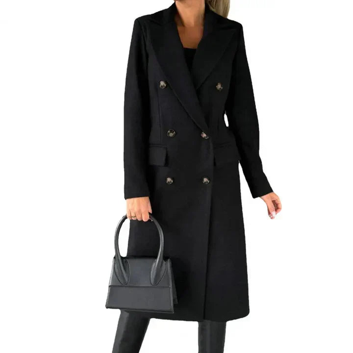 Street-Wave Reversible Winter Coat With Warmth And Chic Lapel Design For City Women